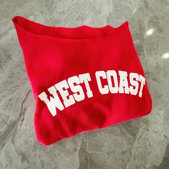 Red Open Shoulder Casual Long Sleeve Sweatshirt - Picture 2 of 3